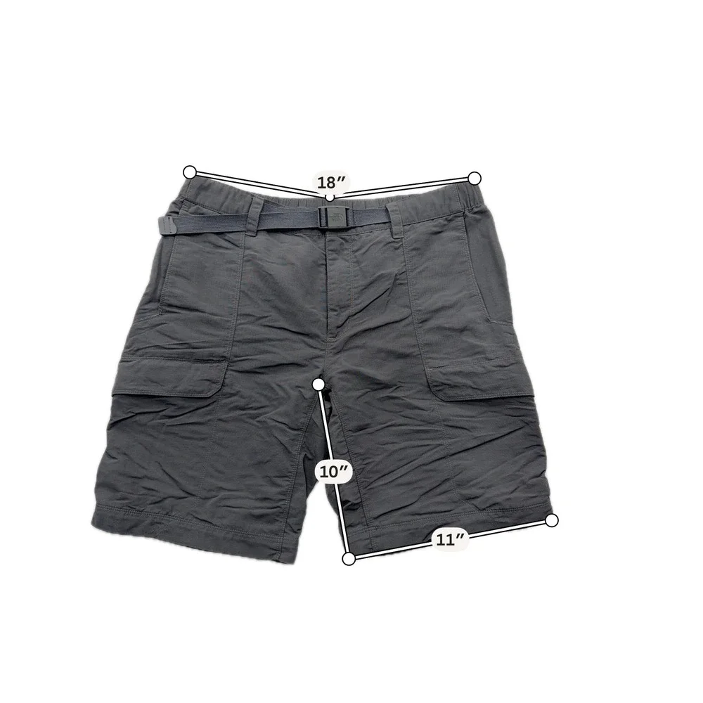 The North Face Cargo Shorts Belted Hiking Outdoor Dark Grey Mens Size Large
